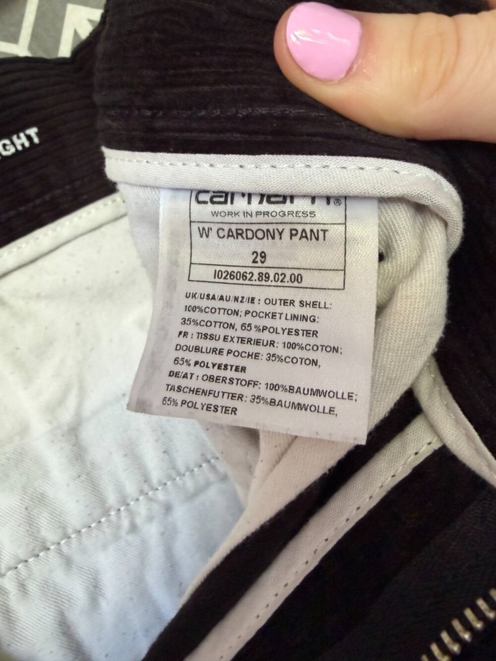 Carhartt WIP Corduroy Pants Cardony High Waist Relaxed Straight Size 29 - Picture 3 of 3
